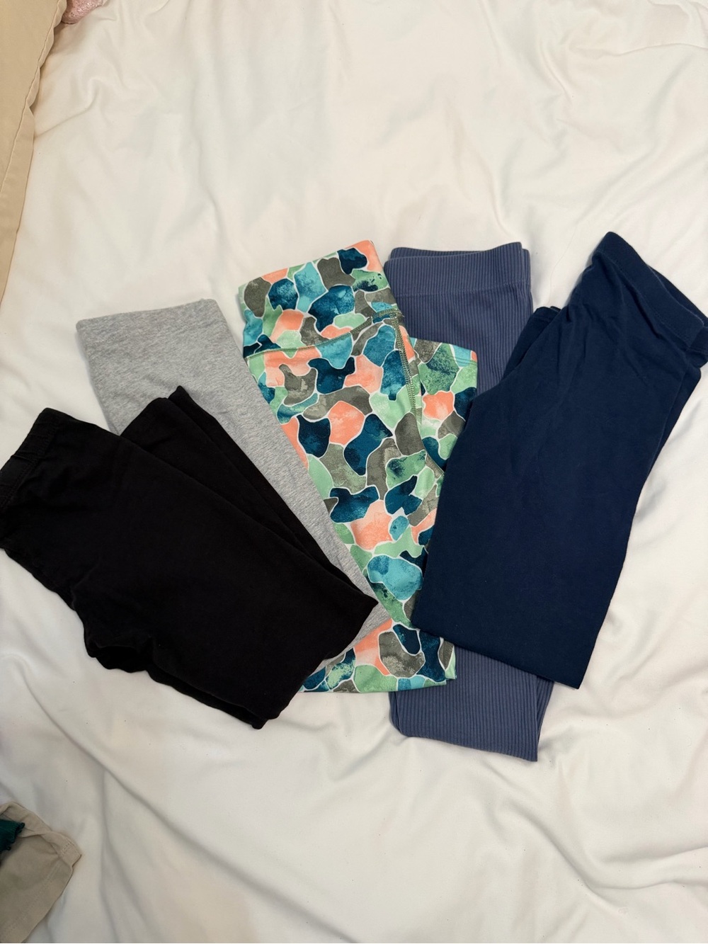Kids Multi-Pack Leggings and Bottoms - Navy, Black, Gray, Pattern